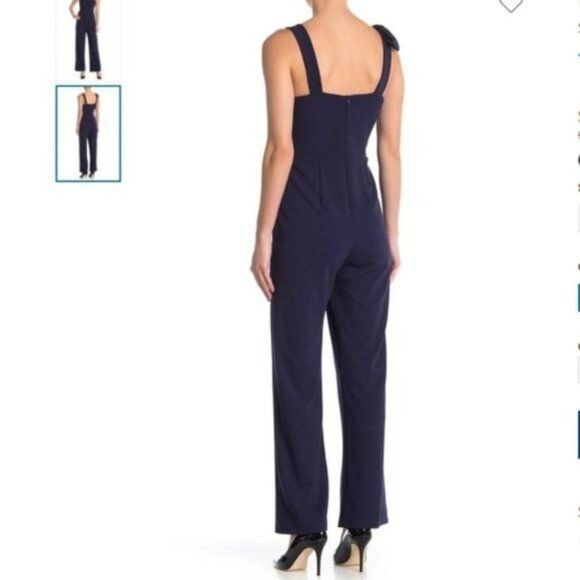Marina jumpsuit Sleeveless Bow navy blue womens sz 10 NEW - Picture 2 of 6